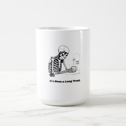 Long Week Skeleton Minimalist coffee mug (Centre)