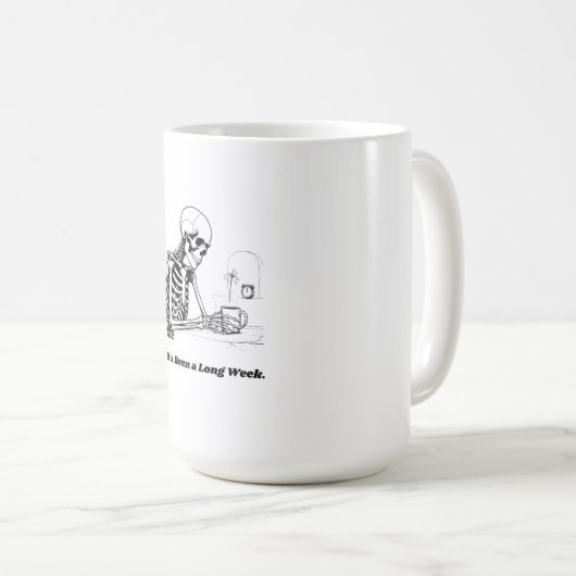 Long Week Skeleton Minimalist coffee mug (Devant droit)