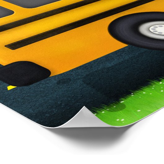 Long Yellow School Bus 16 Photo Custom Keepslag Poster (Hoek)