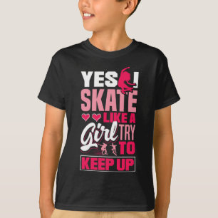 Longboard Freeboard Skateboarden Vrouwelijke Skate T-shirt