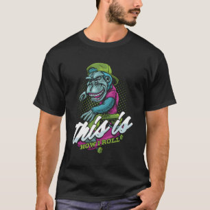 Longboard Monkey Gorilla Skateboard Skateboarder S T-shirt