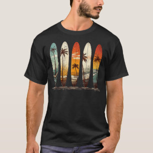 Longboard Surfboards Retro Vintage stijl Palmen Be T-shirt