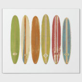 Longboard surfplanken  Retro Style Surfing Cadeaupapier (Vlak)