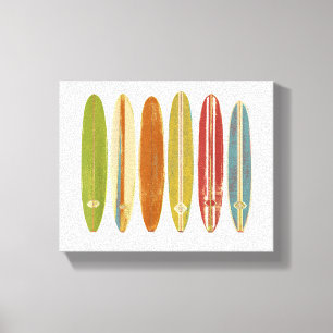 Longboard surfplanken Retro Style Surfing Canvas Afdruk