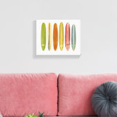 Longboard surfplanken Retro Style Surfing Canvas Afdruk (Insitu (Woonkamer))