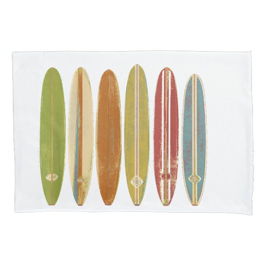 Longboard surfplanken  Retro Style Surfing Kussensloop (Voorkant)
