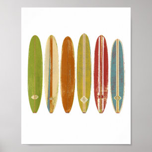 Longboard surfplanken  Retro Style Surfing Poster