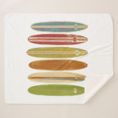 Longboard surfplanken Retro Style Surfing Sherpa Deken (Voorkant (horizontaal))