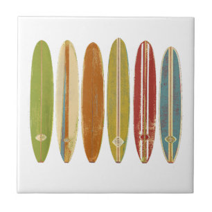 Longboard surfplanken Retro Style Surfing Tegeltje