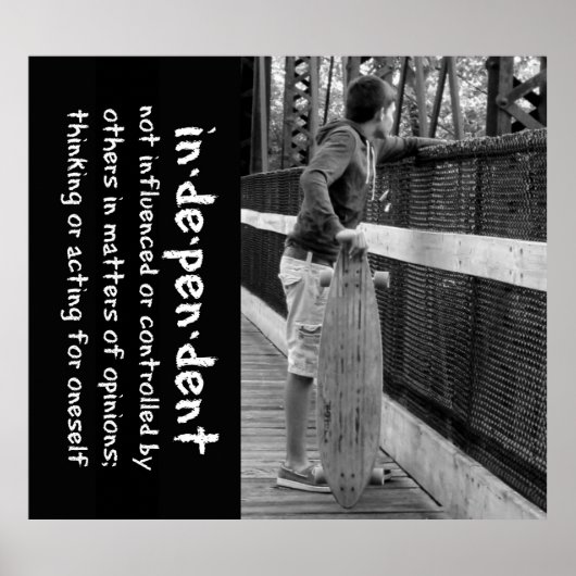 Longboard Teen Attitude Quote Poster (Voorkant)