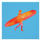 Longboarding Surf Girl Perfect Poster (Voorkant)