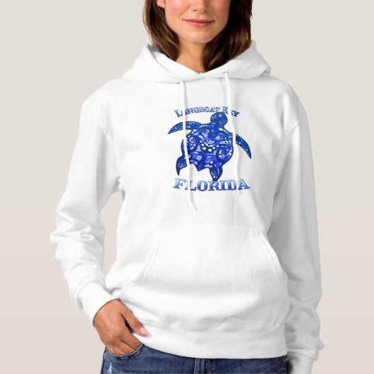 Longboat Key Florida Vakantie Tribale Schildpad Hoodie (Voorkant)