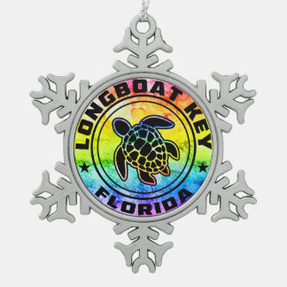 Longboat Key Florida Zee Schildpad Tin Sneeuwvlok Ornament