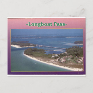 Longboat Pass Florida Vintage Luchtfoto Briefkaart