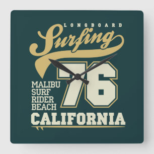 Longbordsurfen   Californië 76 Vierkante Klok