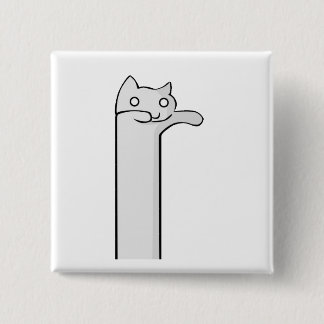 longcat cat minimalism animal vierkante button 5,1 cm