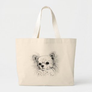 Longcoat chihuahua grote tote bag