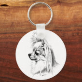 Longcoat chihuahua sleutelhanger (Voorkant)