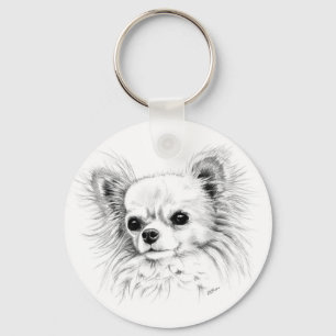 Longcoat chihuahua sleutelhanger