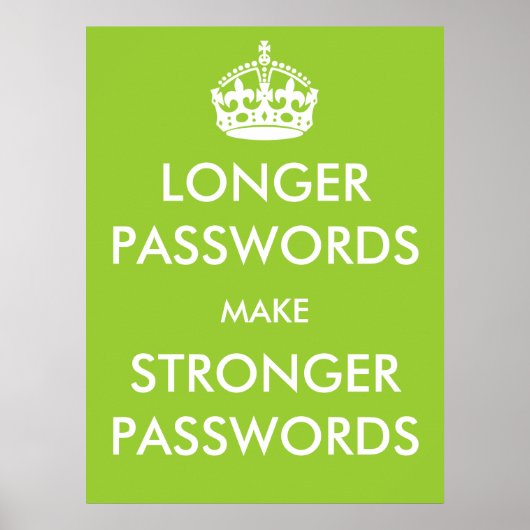 Longer Passwords Make Stronger Passwords Poster (Devant)