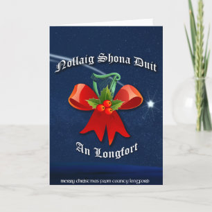 Longford Irish Kerstcard - Nollaig Shona Duit Feestdagen Kaart