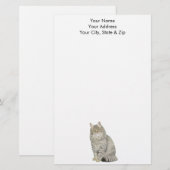 Longhair Tabby Cat Briefpapier (Voorkant / Achterkant)