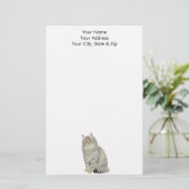 Longhair Tabby Cat Briefpapier (Staand voorkant)