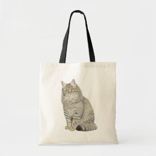 Longhair Tabby Cat Tote Bag