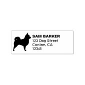 Longhaire Chihuahua Dog Silhouette Return Address Rubberstempel (Gestempeld)