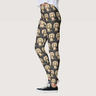 Longhaire Cream Dachshunds Patroon   Wiener Dogs Leggings