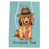 Longhaire Dachshund Dad Medium Cadeauzakje (Achterkant)