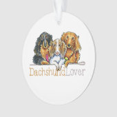 Longhaire Dachshund Lover Ornament (voorkant)
