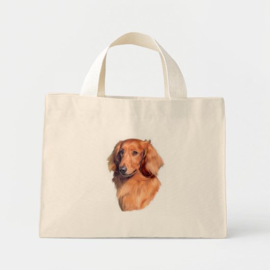 Longhaire Dachshund Mini Tote Bag (Voorkant)