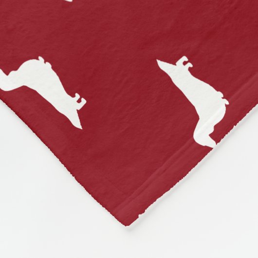 Longhaire Dachshund Silhouettes | Wiener Dogs Fleece Deken (Hoek)