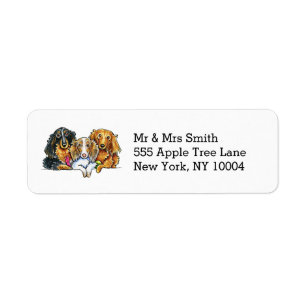 Longhaire Dachshund Trio Etiket