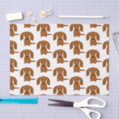 Longhaire Red Dachshund Pattern | Wiener Dogs Tissuepapier (Craft)