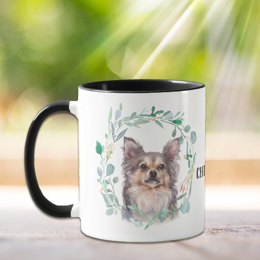 Longhaired Chihuahua krans koffie Mok