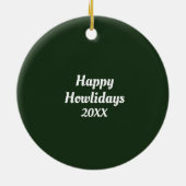 Longhaired Cream Dachshund Santa Dog Custom Keramisch Ornament (Achterkant)