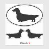 Longhaired Dachshund Dog Silhouettes Sticker Set (Vel)