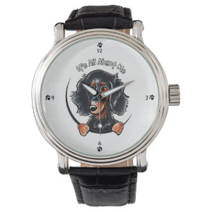 Longhaired Zwarte Tan IAAM van de Tekkel Horloge