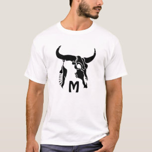 Longhorn Bull Skull met zwarte doether T-shirt