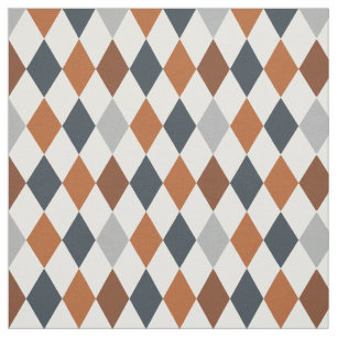 Longhorn Burnt Orange & Grey Jacquard Motif tissu