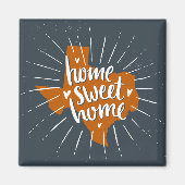Longhorn Burnt Oranje Home Sweet Home Texas Magneet (Voorkant)