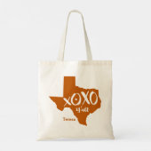 Longhorn Burnt Oranje XOXO, Y'all - Texas Shape Tote Bag (Achterkant)