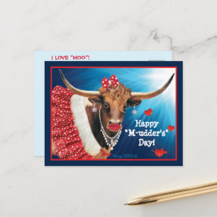 Longhorn Koe Moederdag Briefkaart