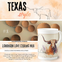 Longhorn Love #1 Bone China Keramische Mok