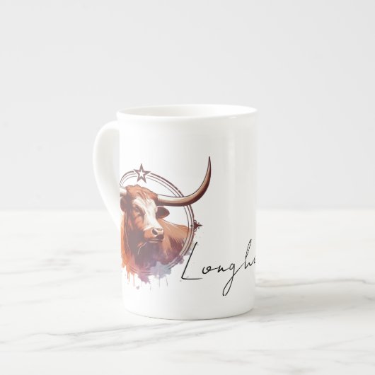 Longhorn Love Bone China Spécialité Mug (Devant gauche)