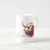 Longhorn Love Bone China Spécialité Mug (Devant droit)