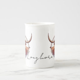Longhorn Love Bone China Specialty Mok
