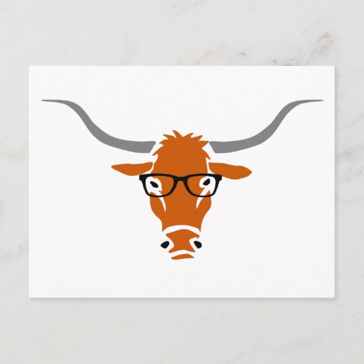 Longhorn met heupbril briefkaart (Voorkant)